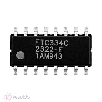 آی ‌سی تشخیص و کنترل تاچ خازنی ۶ کاناله FTC334C  - فروشگاه اینترنتی وسپیدا